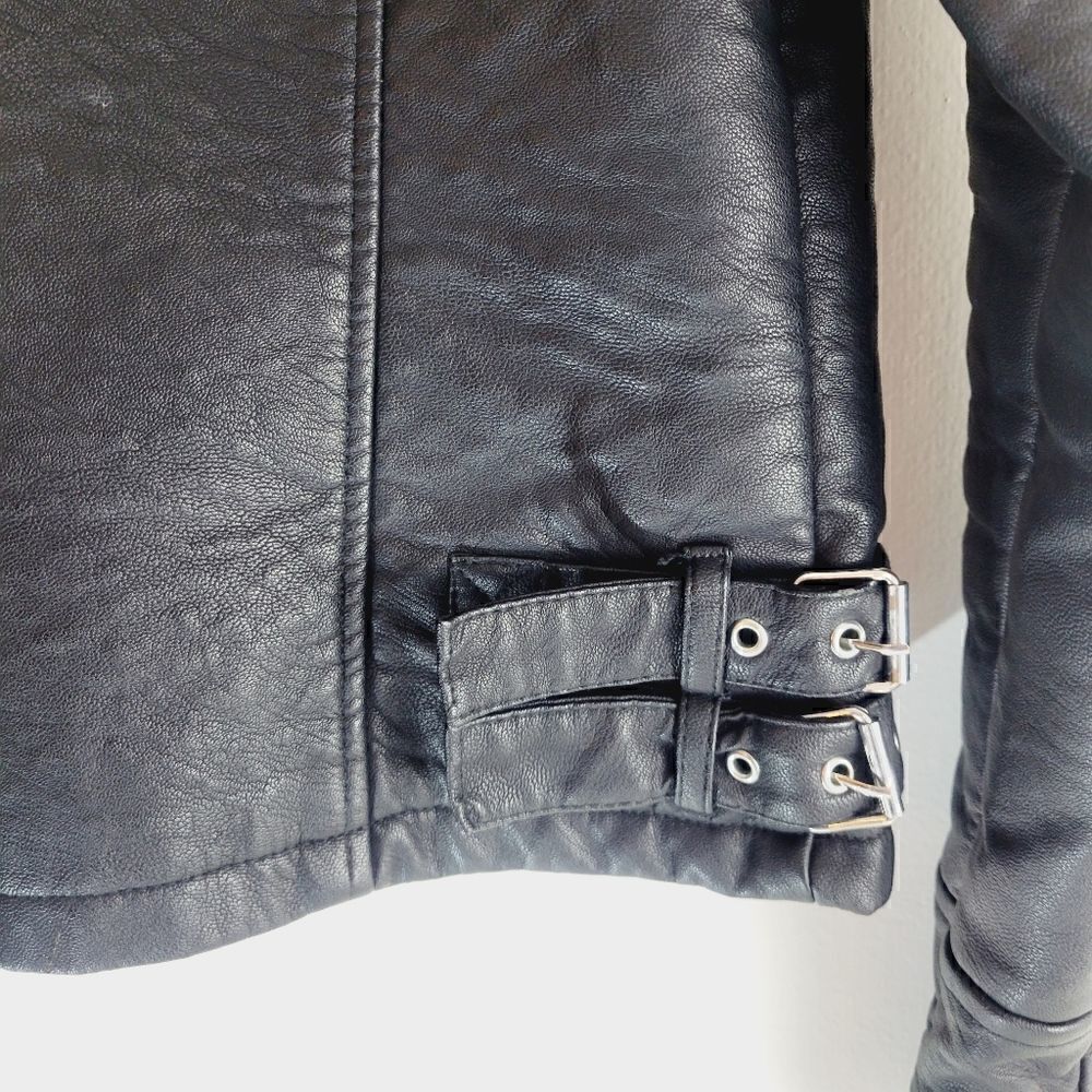 Coco Colette Pleather Biker Bomber Jacket - Picture 5 of 12